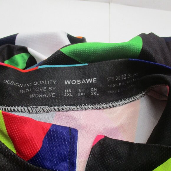 WOSAWE Men's Multi-Color Cycling Jersey Size XXL/2XL Long Sleeve Full Zip - Picture 12 of 12